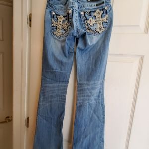 miss me signature rise boot cut jeans size 25 bling embroidered pockets size 25
